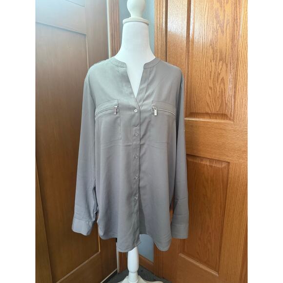 Calvin Klein Tops - Calvin Klein Gray Blouse Size Large